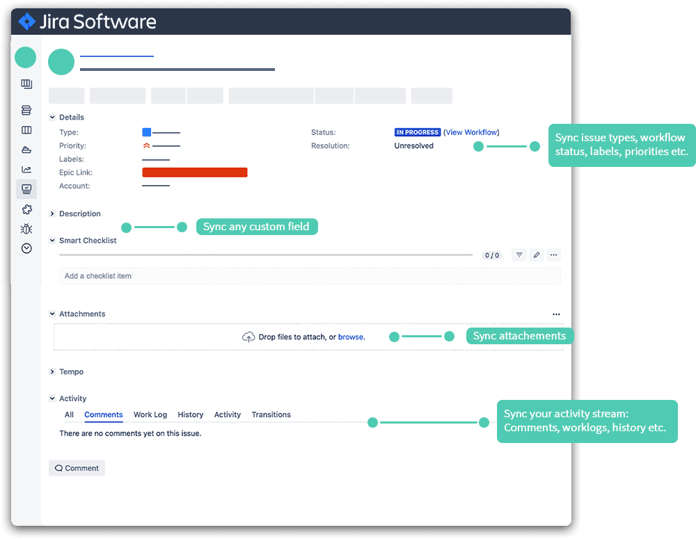 Advanced Issue Sync for Jira. Synchronize Jira tickets, comments, attachments, workflows and more Jira Sync