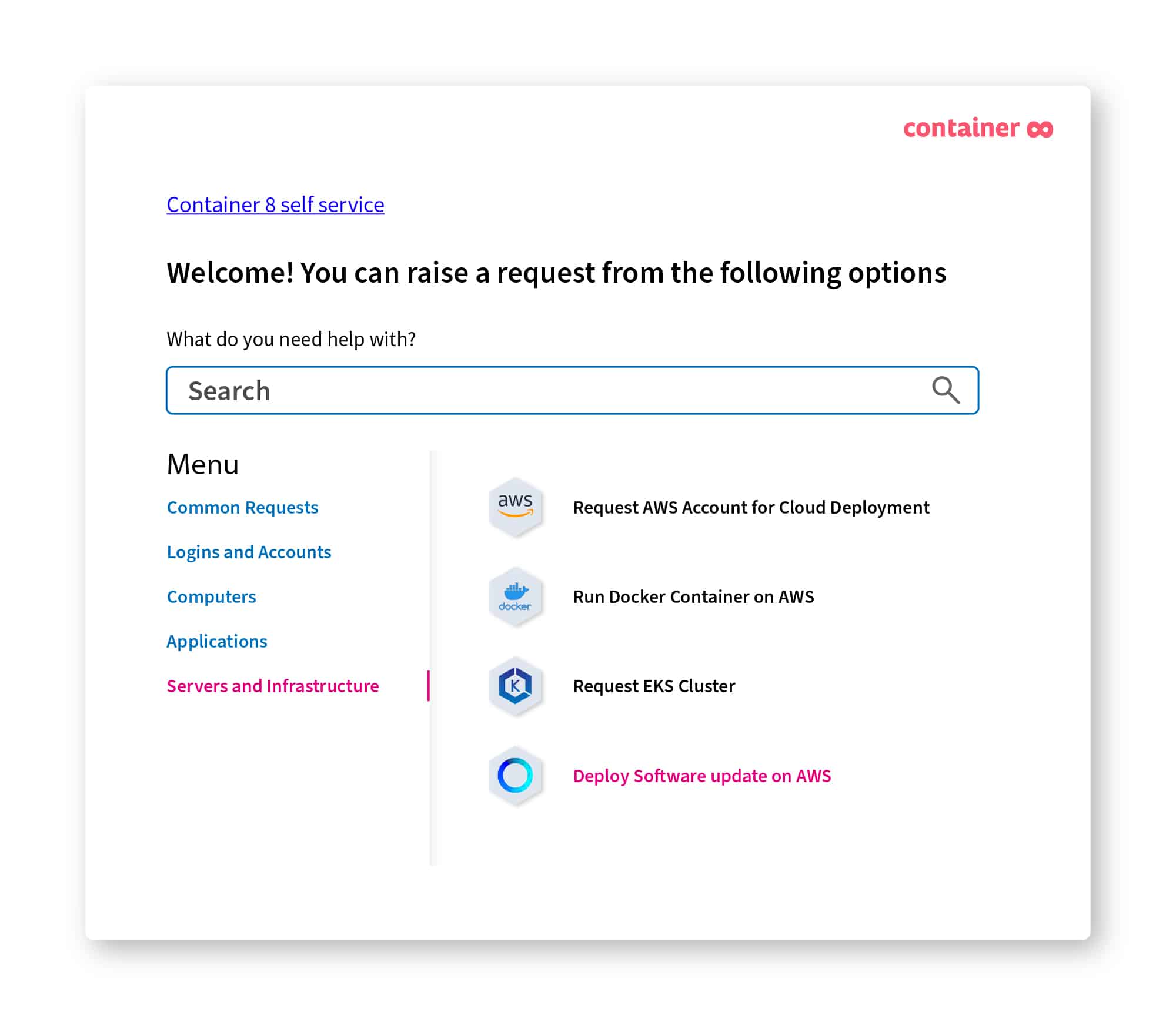 Container 8 DevOps Self Service Platform
