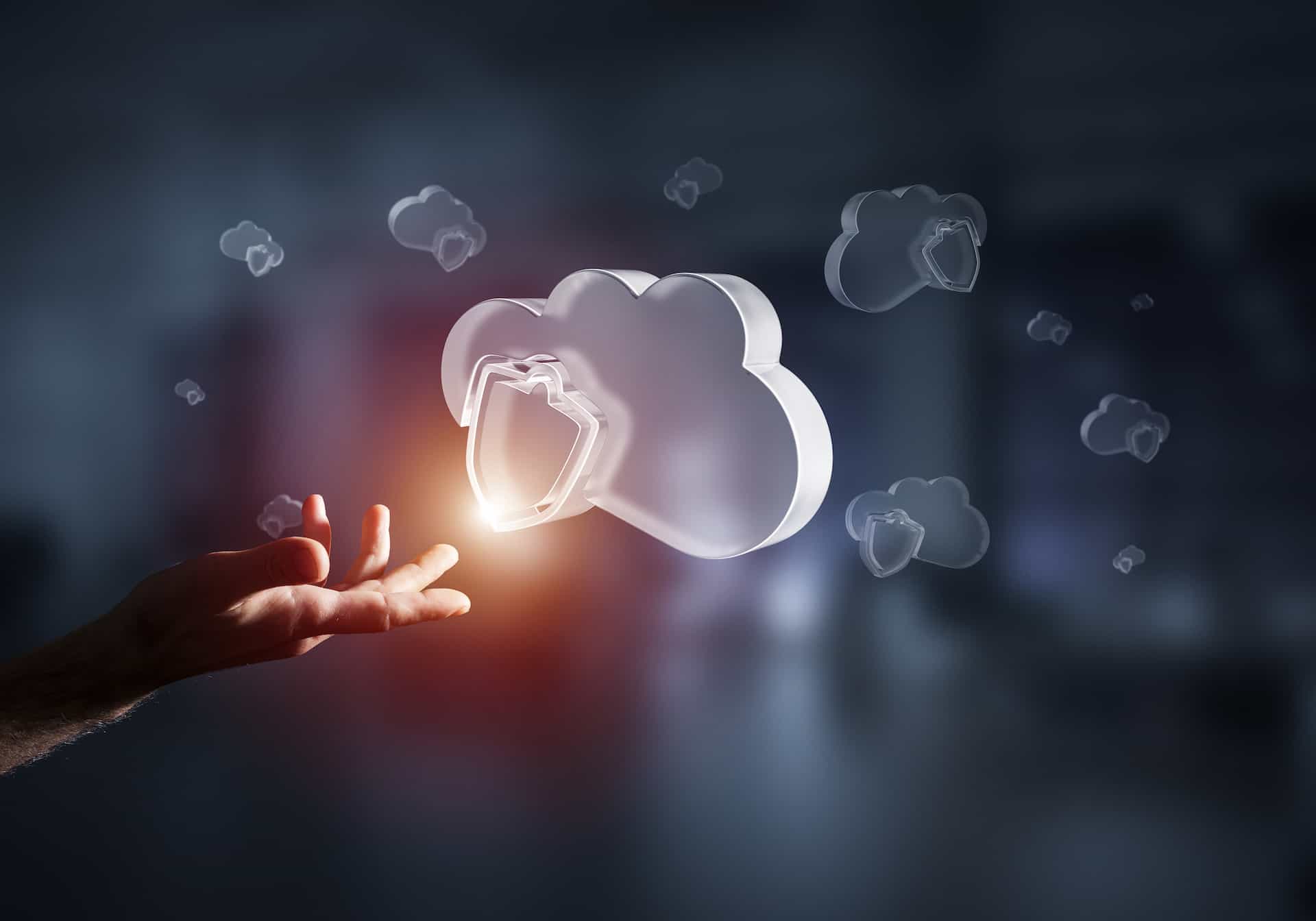 An image of a cloud with a lock symbol superimposed, representing the concept of secure cloud computing and how cloud-security can drive business success through improved data protection and risk management.