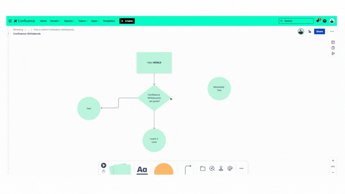 Connect fields in Confluence whiteboards