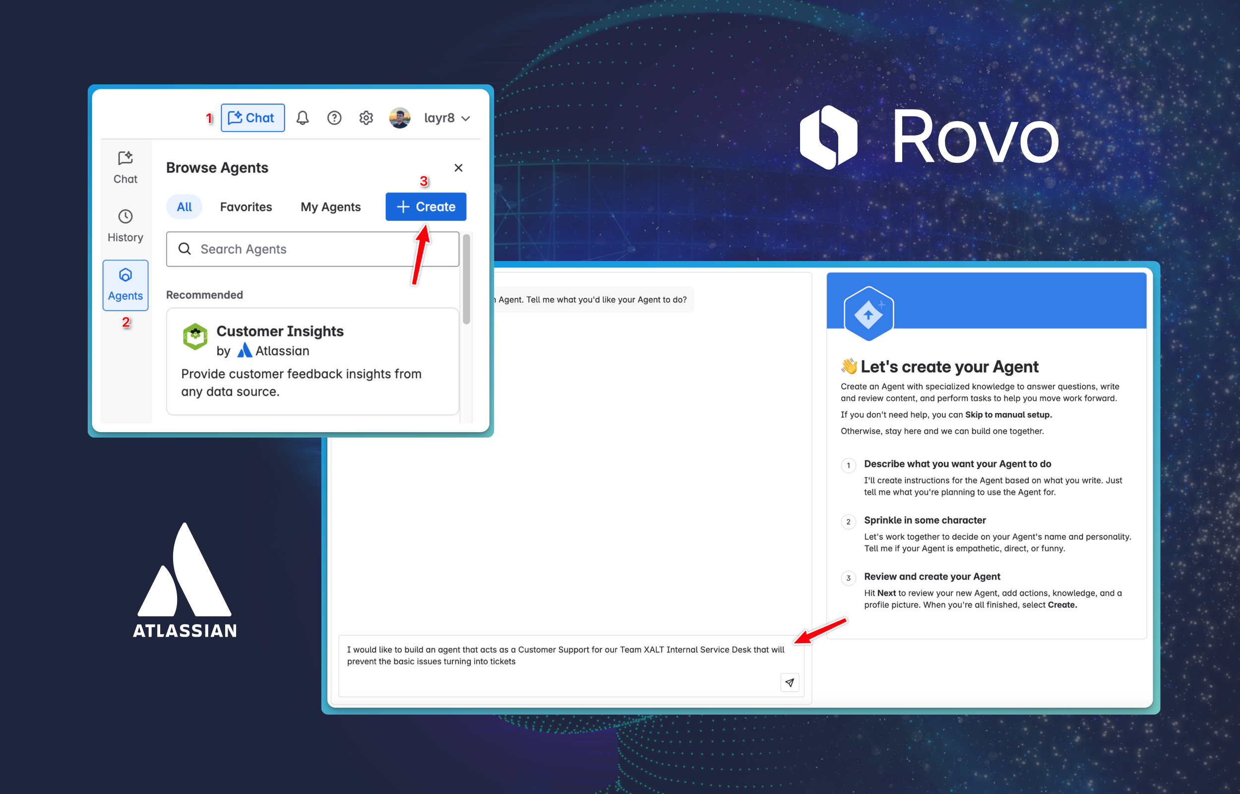 set up and customize atlassian rovo agent set up