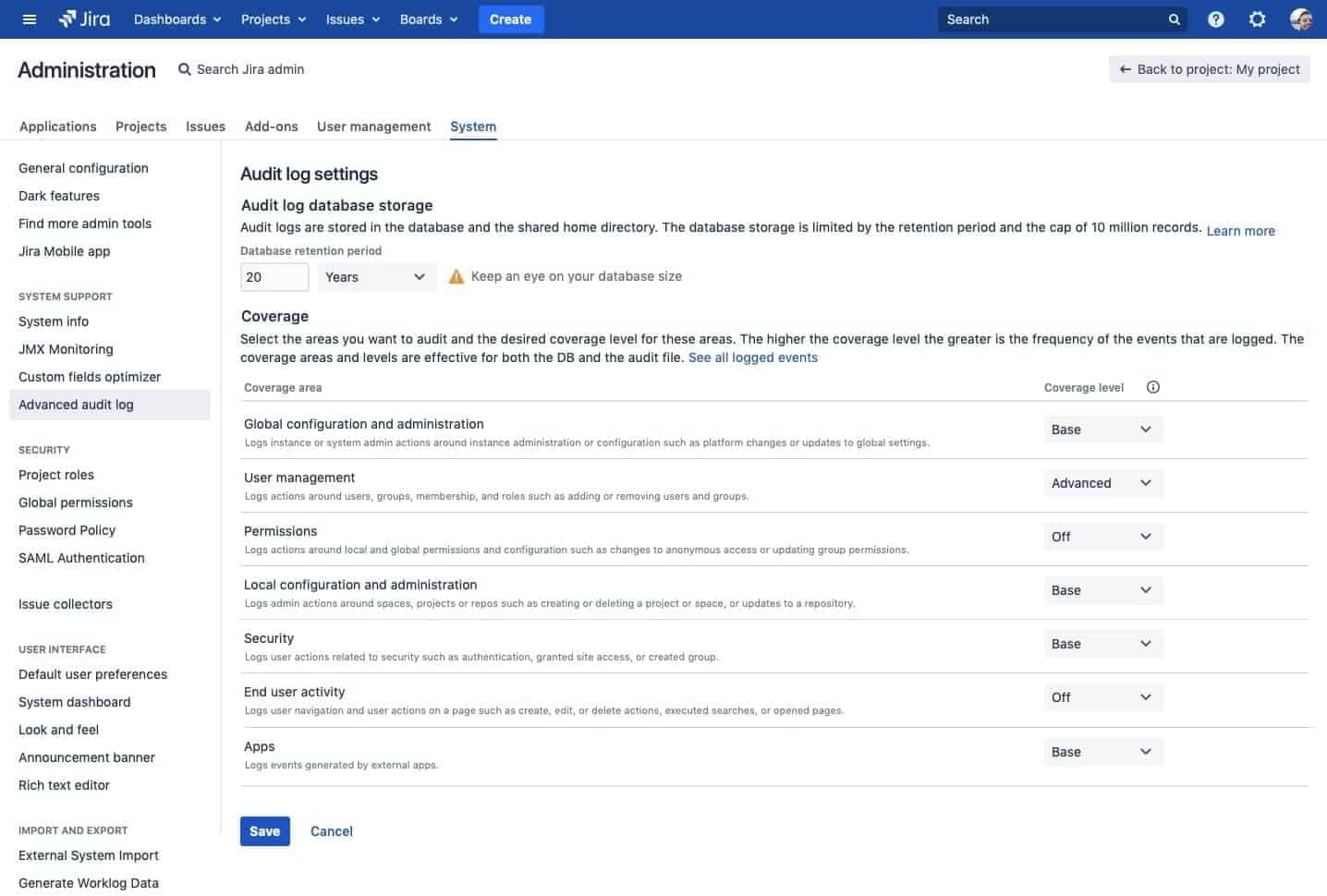 Jira Audit Log