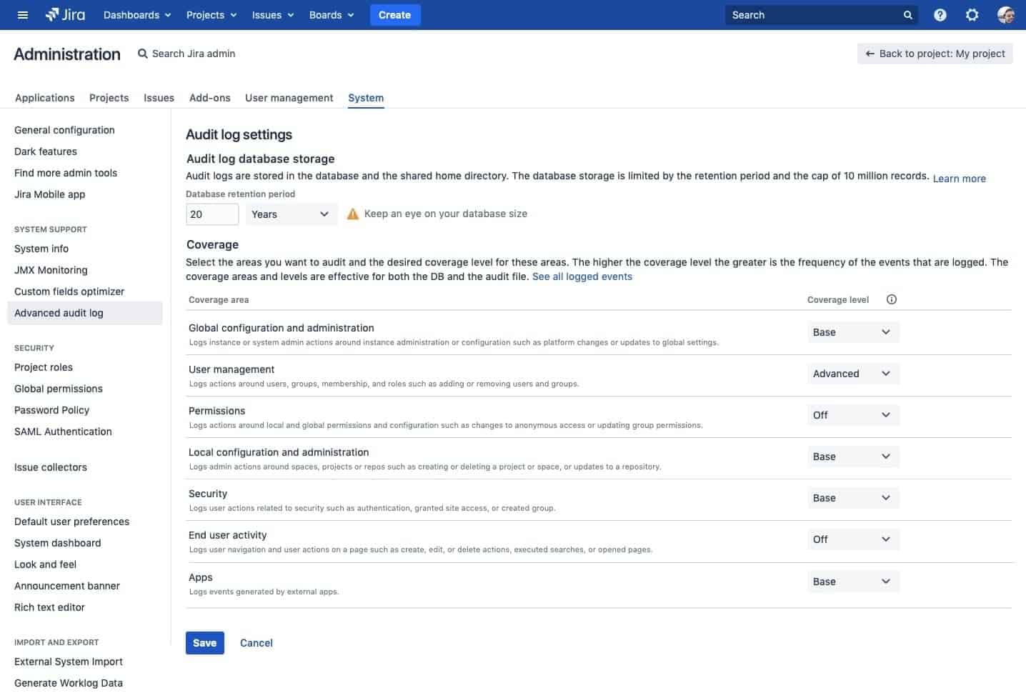 Jira Audit Log