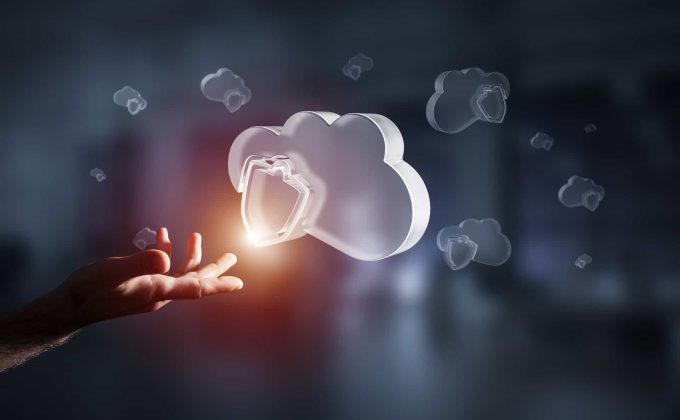 An image of a cloud with a lock symbol superimposed, representing the concept of secure cloud computing and how cloud-security can drive business success through improved data protection and risk management.