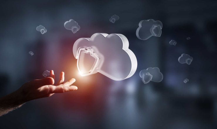 An image of a cloud with a lock symbol superimposed, representing the concept of secure cloud computing and how cloud-security can drive business success through improved data protection and risk management.